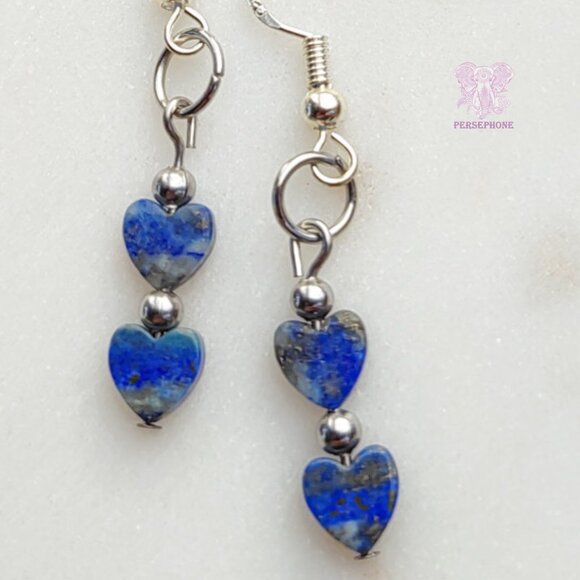 “Danu” Celtic Goddess Earrings | Lapis Lazuli | Sterling Silver | Handmade - Picture 4 of 8
